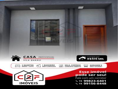 Casa para Venda, em Sorocaba, bairro Vila Bar�o, 3 dormit�rios, 1 banheiro, 1 su�te, 1 vaga