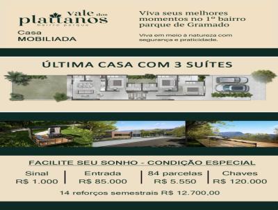 Casa para Venda, em Gramado, bairro Vale dos Pl�tanos Bairro Parque, 3 dormit�rios, 4 banheiros, 3 su�tes, 2 vagas