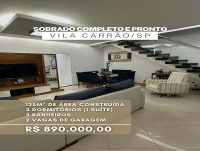 Sobrado para Venda, em S�o Paulo, bairro Vila Carr�o, 3 dormit�rios, 3 banheiros, 1 su�te, 2 vagas