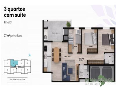 Apartamento para Venda, em Curitiba, bairro Boa Vista, 3 dormit�rios, 2 banheiros, 1 su�te, 1 vaga