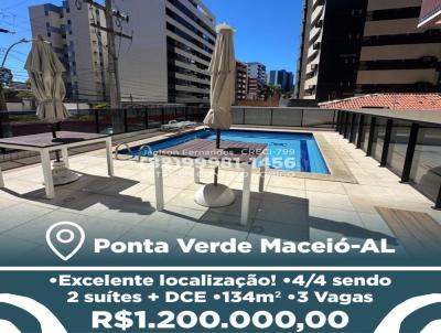 Apartamento 4 Quartos para Venda, em Macei�, bairro Ponta Verde, 4 dormit�rios, 4 banheiros, 2 su�tes, 3 vagas