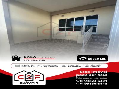 Casa para Venda, em Sorocaba, bairro Vila Santana, 3 dormit�rios, 1 banheiro, 2 su�tes, 1 vaga
