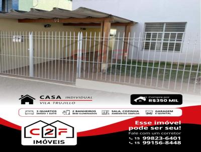 Casa para Venda, em Sorocaba, bairro Vila Trujillo, 3 dormit�rios, 1 banheiro, 1 su�te, 2 vagas