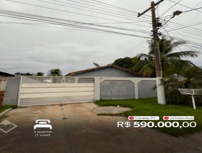 Casa para Venda, em C�ceres, bairro Jardim Padre Paulo, 2 dormit�rios, 1 banheiro, 1 su�te, 3 vagas