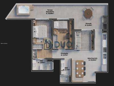 Apartamento para Venda, em S�o Jos�, bairro Ro�ado, 2 dormit�rios, 2 banheiros, 1 su�te, 1 vaga