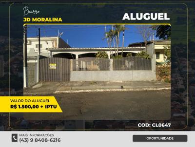 Casa para Loca��o, em Santo Ant�nio da Platina, bairro JD MORALINA, 4 dormit�rios, 3 banheiros, 1 su�te, 1 vaga