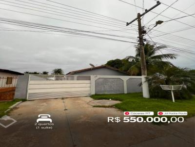 Casa para Venda, em C�ceres, bairro Jardim Padre Paulo, 2 dormit�rios, 1 banheiro, 1 su�te, 3 vagas