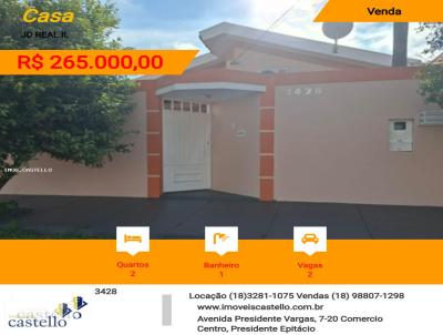 Casa para Venda, em Presidente Epit�cio, bairro Jardim Real II, 2 dormit�rios, 1 banheiro, 2 vagas