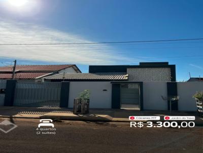 Casa para Loca��o, em C�ceres, bairro Jardim do Trevo, 4 dormit�rios, 2 banheiros, 2 su�tes, 2 vagas