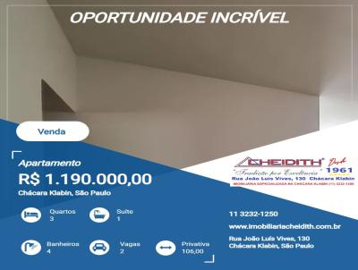 Apartamento para Venda, em S�o Paulo, bairro Ch�cara Klabin, 3 dormit�rios, 4 banheiros, 1 su�te, 2 vagas