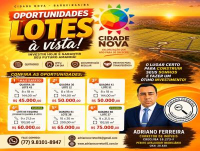 Lote para Venda, em Barreiras, bairro Cidade Nova