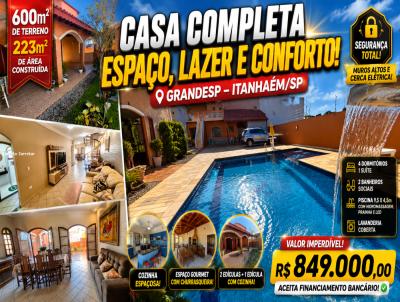 Casa para Venda, em Itanha�m, bairro GRANDESP, 6 dormit�rios, 5 banheiros, 3 su�tes, 5 vagas