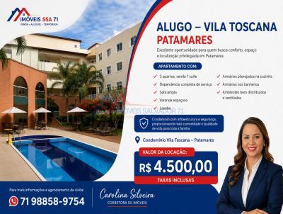 Aluguel Anual para Loca��o, em Salvador, bairro Pitua�u, 3 dormit�rios, 1 su�te, 2 vagas
