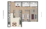 Planta 03 - 2 dorm 60,08m²