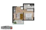 Planta 01 - 1 dorm 26,73m²