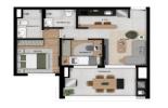 Planta 02 - 2 dorm 58m²