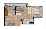 Planta 04 - 2 dorm 44m²