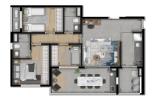 Planta 01 - 3 dorm 85m²