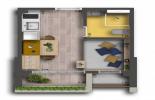 Planta 02 - 1 dorm 21m² - studio