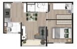 Planta 01 - 2 dorm 37m²