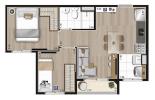 Planta 02 - 2 dorm 37m²