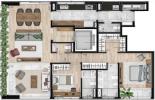 Planta 01 - 2 dorm 134m²