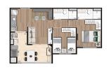 Planta 01 - 2 dorm 53m²