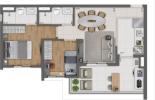 Planta 02 - 2 dorm 59m²