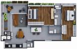 Planta 03 - 2 dorm 96m²