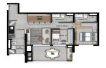 Planta 01 - 2 dorm 71m²