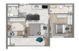 Planta 02 - 2 dorm 46m²