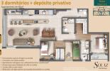 Planta 02 - 3 dorm - 90m²