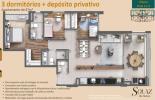 Planta 01 - 3 dorm - 87m²