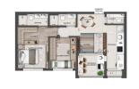 Planta 01 - 2 dorm 70m²