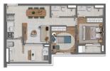 Planta 01 - 2 dorm 61m²