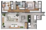 Planta 10 - 3 dorm 202m² - duplex inferior