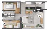 Planta 01 - 2 dorm 70m²