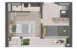 Planta 04 - 1 dorm 39m²