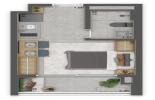 Planta 01 - 1 dorm 26m² - studio