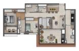 Planta 01 - 3 dorm 95m²