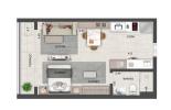 Planta 01 - 1 dorm 40m² - studio