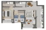 Planta 05 - 2 dorm 65m²