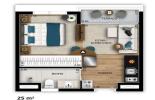 Planta 05 - 1 dorm 25m²