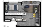 Planta 06 - 1 dorm 31m²