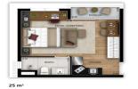 Planta 04 - 1 dorm 25m²