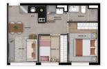 Planta 02 - 2 dorm 38m²