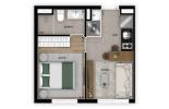 Planta 01 - 1 dorm 26m²