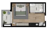 Planta 01 - 1 dorm 25m² - studio