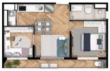 Planta 02 - 2 dorm 40m²