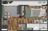 Planta 01 - 1 dorm 29m²